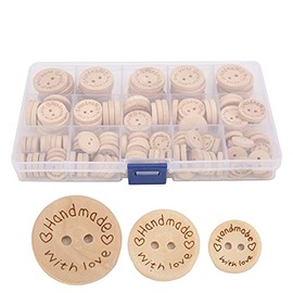Botones de Madera, 140 Piezas, 3 Tamaños Diferentes, para Manualidades y Decoración de Ropa para Niños