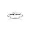 THOMAS SABO Women's Heart Ring, Sterling Silver, Cubic Zirconia