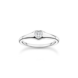 THOMAS SABO Women's Heart Ring, Sterling Silver, Cubic Zirconia
