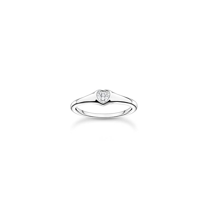 THOMAS SABO Women's Heart Ring, Sterling Silver, Cubic Zirconia