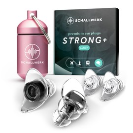 Schallwerk ® Strong+ Daily - Discreet Ear Protection Earplugs - Dampen Noise & Maintains Sound Quality - Transparent Ear Plugs - Ear Plugs Suitable for Music, Festival, Work & Learning