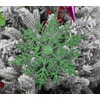12pcs Glitter Snowflake Ornament for Christmas Tree Decoration-7 Inch,Emerald Green