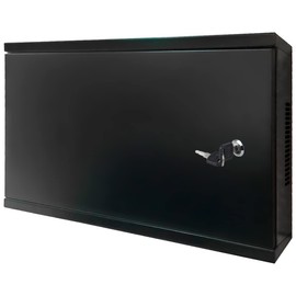 Electriduct 2U Wall Mount Rack Enclosure Network Cabinet Solid Door Black Powder Coated Steel with Lock