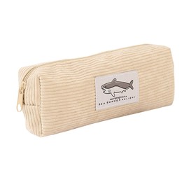 HABUAETY - Bolsas de maquillaje para cosméticos, bolsa de almacenamiento de papelería de oficina para mujeres, Beige, Patrón de tiburón