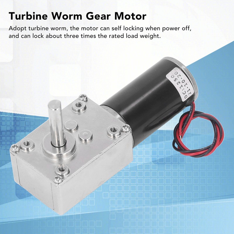 DC Geared Motor Small 18W Large Torsion Reversible Turbine Worm