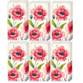 Boston International Bulk 4-Ply Floral Pocket Tissues, Bundle of 6 Packs of 10 Tissues (Mohana)