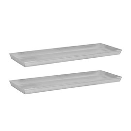 Achla Designs Galvanized Steel Planter Tray, Cape Cod White, Medium, 2-Pack