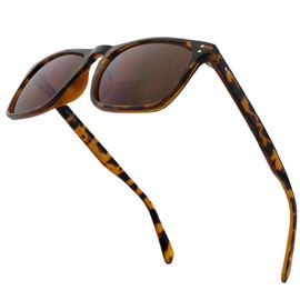 VITENZI Bifocal Sunglasses for Men and Women Designer Reading Sun Tinted Glasses with Readers - Trento in Tortoise 1.75