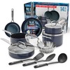 Blue Diamond 14 Piece Nonstick Cookware Set, Diamond Ceramic Pots