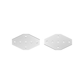 DTGN 3.94"x2.36"(LxW) Octagon Joining Plate - 1Pack - Good for 3D Printer Frame - Outside Corner Bracket 2020 Aluminum Extrusion - Silver Tone