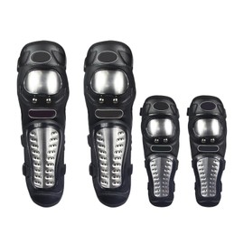 Motorcycle Protective Gear Set Stainless Steel Knee Pads Elbow Guards for Motocross ATV Mountain Bike 4pcs Free Size