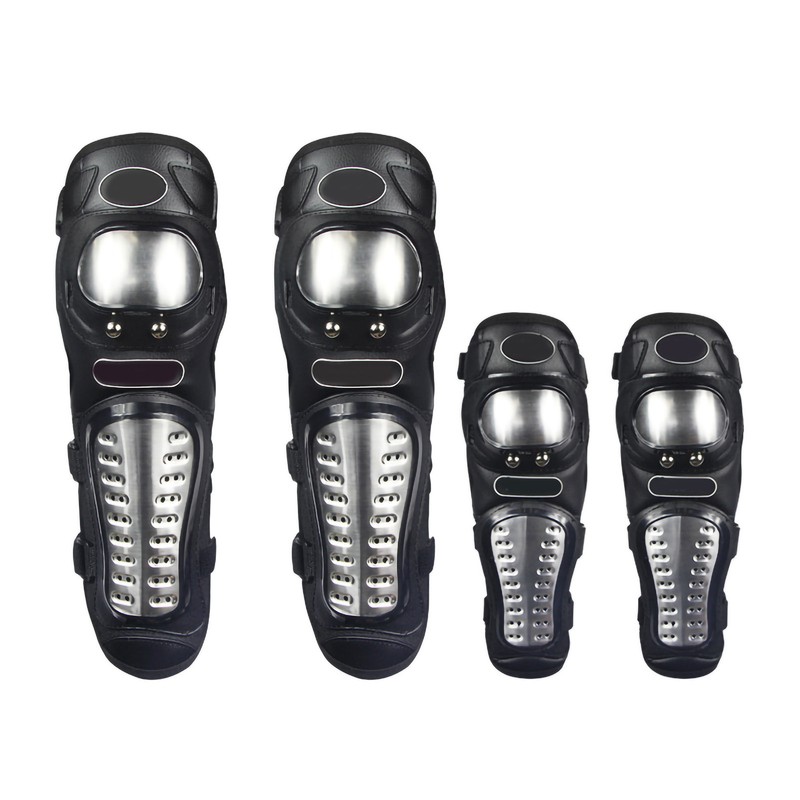 Motorcycle Protective Gear Set Stainless Steel Knee Pads Elbow Guards