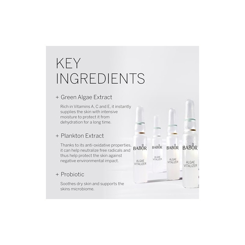 BABOR Algae Vitalizer, Ampollas para el rostro, Con extracto de