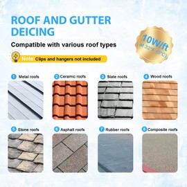 TOPDURE TDSF1-CT 24ft Self-Regulating Pipe Heating Cable, ETL Certified, Perfect for Water Pipe Insulation and Roof Snow Thawing, 120V