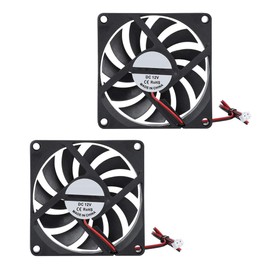 Richer-R Cooling Fan for 3D Printer Cooling 8cm x 8cm x 1cm 3D Cooling Fan 12V 6000RPM 21.46CFM Fast Cooling Fan 3D Printer Parts (2 Pack) ASHATA