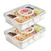 Eanpet 2Pack Divided Veggie Tray with Lid and Handle 8