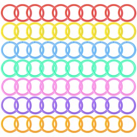RTRTGS Pack of 70 Binder Rings Plastic Loose Leaf Book Rings Note Rings Book Rings Keychain for Photo Album Scrapbook Album Craft Paper Cards