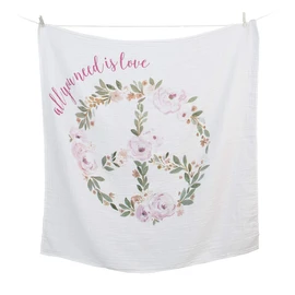 Lulujo Single Cotton Swaddle & Cards - All You Need is Love