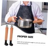 KICHOUSE 2pcs Beech Wood Wok Handle Scald-proof Pot Handle Detachable