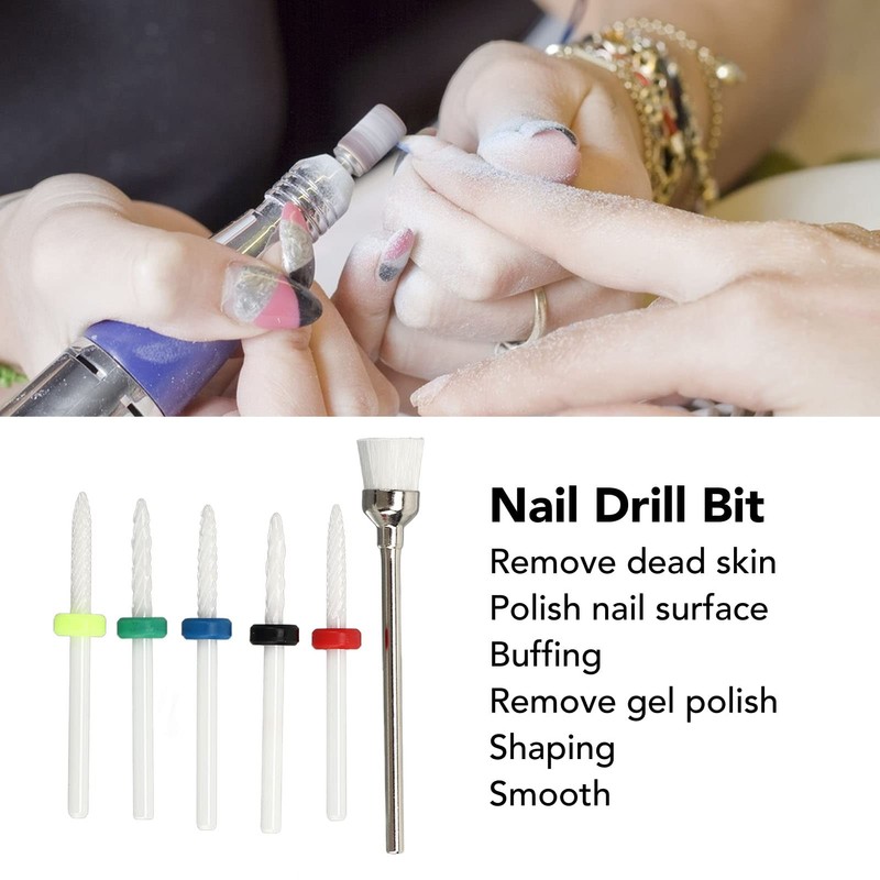 Brocas para Remover Cutículas, Fresas para Pulir Uñas de Cerámica