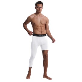 OEBLD Single Leg 3/4 Compression Tights, Unisex Sports Compression Pants, One Leg Basketball Leg Sleeves Athletic Workout Leggings Tights, Light and Strenchable