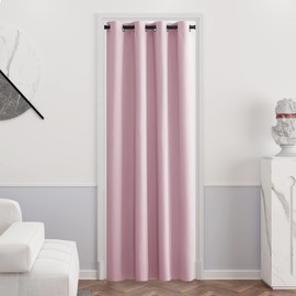 PONY DANCE Pink Blackout Curtain - Nursery Decor Thermal Single Door Panel for Window Treatment/Room Darkening & Energy Saving, 1 Piece, 52-inch by 84-inch, Light Pink