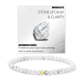 JENCVNL 4 mm Natural Stone Beads Stretch Bracelet Women's Genuine Natural Stone Bracelet with 18K Gold Beads Gemstones Stretch Bracelets Bead Bracelet, 18 cm, Gemstone, 18K gold pearl, No Gemstone