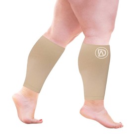 SHORT LENGTH | Plus Size Compression Calf Sleeves 10in 20-30 mmHg (SHORT) by Dominion Active - Size/Color: Short Sleeve 3XL, Color: Black