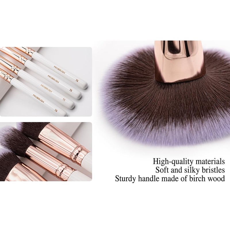 Miobrush Professional Makeup Brushes for Travel 9 Piece Set Professional