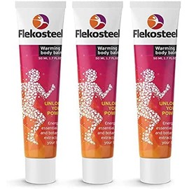 RIXET 3 Tubos Flekosteel Bálsamo Corporal Que Calienta 50 Ml Х3 Total 150 Ml (5.1 Fl Oz)
