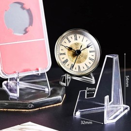 Pack of 24 Acrylic Card Stands, Small Coin Stand, Card Stand Mini, Plastic Stand Stand, Transparent Mini Easels, Plate Stand for Medals, for Coins, Pocket Watches, Medals