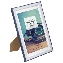 Hakuba FWRP-BLA4 Wooden Picture Frame, Rapporte, A4 & B5 Size, Blue, Includes Stand, Wood Grain Style, Hanging String Included