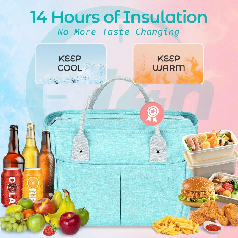 Classy Insulated Lunch Bags for Women, Large Lunch Box for