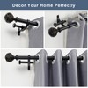 Double Curtain Rod, 1 inch Window Telescoping Drapery Double Rod