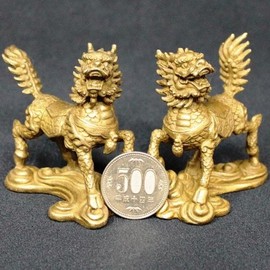 Qilin Small Pair Copper Feng Shui Goods