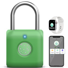 Anweller Smart Fingerprint Padlock Bluetooth Gym, Office, Home, Garden - Small in Avocado Green
