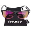 iceBoo Sunglasses two tone gloss frame mirrored lens UV400 (Pink