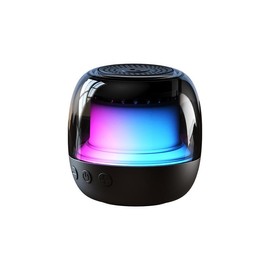 M88 Portable Bluetooth Speaker, IPX5 Waterproof, RGB iridescent lighting effect 360 stunning sound Small But Powerful Sound - Color: Black
