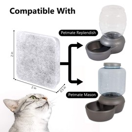 MyfatBOSS Charcoal Water Filter Replacement, Dog and Cat Water Bowl Filter Pet Water Filter Compatible with Petmate Replendish Mason Pet Fountains, Pack of 6