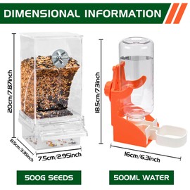 Automatic Bird Feeder, Automatic Bird Feeder, Automatic Feeder for Birds, Parrots, Parrots, Bird Feeder House with Drinking Fountain for Budgies, Canaries, Finches