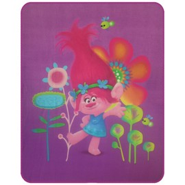 CTI 043696 Trolls Poppy Polyester Fleece Blanket, 110 x 140 cm, Pink