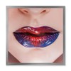 DesignQ Beautiful Women Lips With Bright Lipstick Modern Framed Wall
