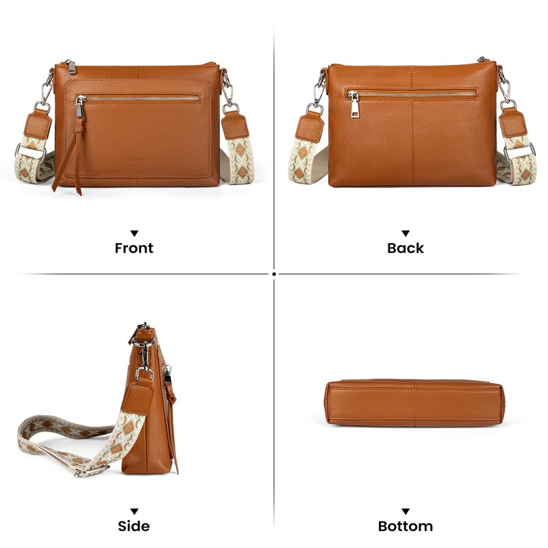befen Genuine Leather Crossbody Bags for Women, Small Soft Leather