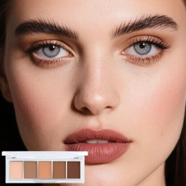 Jutqut Neutral Nude Brown Eyeshadow Palette Makeup, 5 Colors Neutral Matte Shades, Cool-Toned Nude Taupe Eye Shadows, Velvety Matte Finish, Smooth Blendable Texture 01#Classic Earth Color