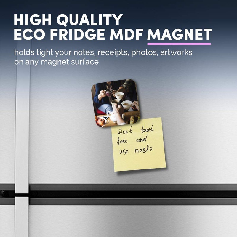 1 x Square MDF Fridge Magnet - Cute Tea Coffee