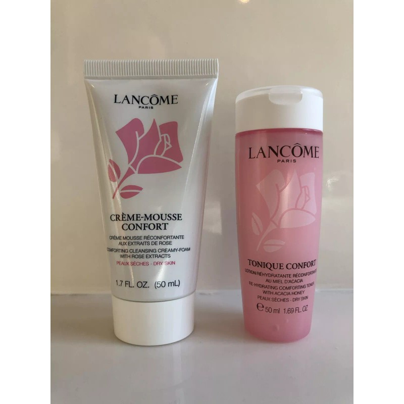 Creme Lancome Creme Mousse Confort cleanser and toner trio set