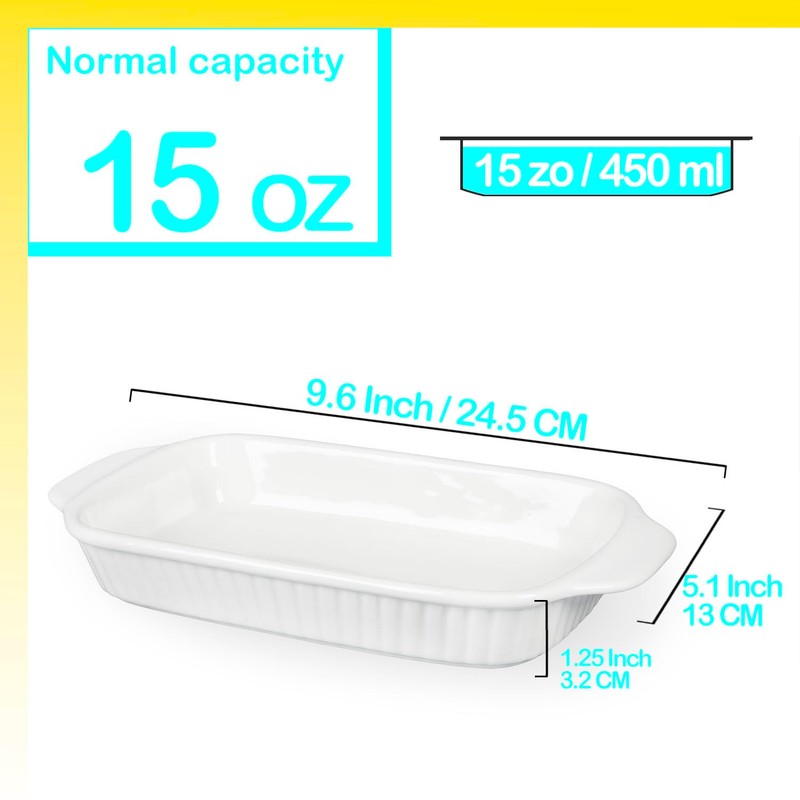 dingdaer Ceramic Au Gratin Dishes, 8 x 5 Small Baking