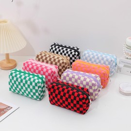 Dalulu Pencil Case Pencil Pouch Cute Pen Holder Aesthetic Pen Bag Coin Pouch Cosmetic Bag Office Stationery Organizer for School College and Travel (Orange stripe)