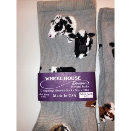 Wheelhouse Designs (2 Pr) Wheel House Designs Novelty Socks Ladies Size 9-11) Cows