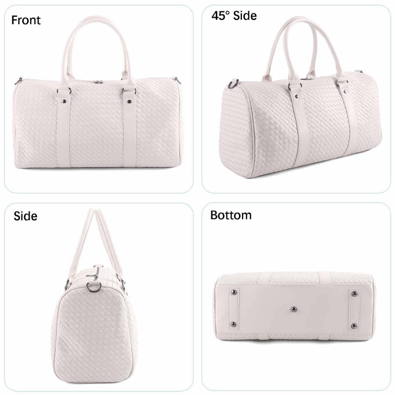 Weekender Bags for Women Leather Travel Bag (Beige)